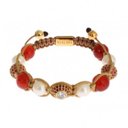 Bracciale in argento 925 con perla corniola CZ - S