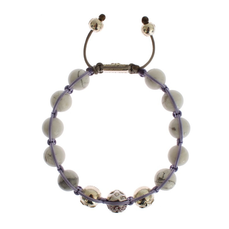 Bracciale in argento 925 con howlite viola CZ - S