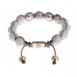 Bracciale in argento 925 con howlite viola CZ - S