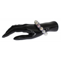 Bracciale in argento 925 con howlite viola CZ - S