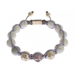 Bracciale in argento 925 con howlite viola CZ - S