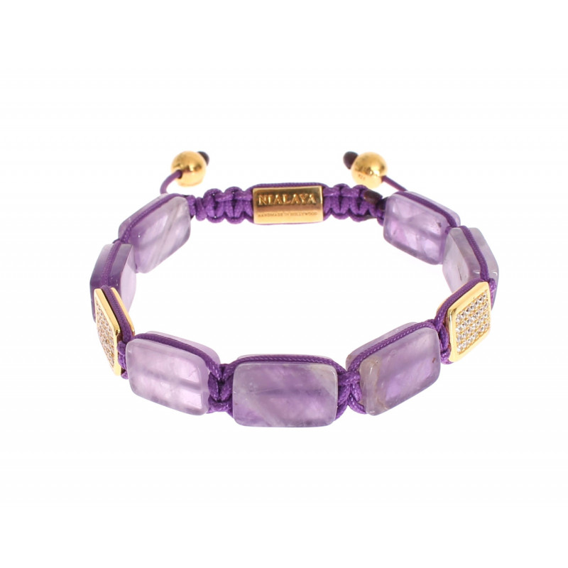 Bracciale in oro 925 con ametista CZ 18 carati - M