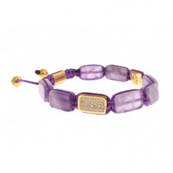 Bracciale in oro 925 con ametista CZ 18 carati - M