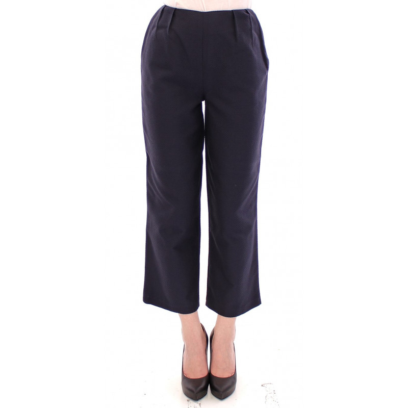 Pantaloni cropped in cotone blu - IT40-S