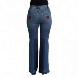 Pantaloni elasticizzati cotone elasticizzato taglio stivale blu Amo