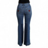 Pantaloni elasticizzati cotone elasticizzato taglio stivale blu Amo