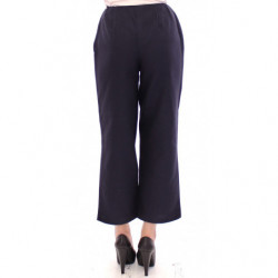Pantaloni cropped in cotone blu - IT40-S
