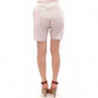 Shorts bianchi in cotone elasticizzato a quadretti - IT40-S