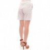 Shorts bianchi in cotone elasticizzato a quadretti - IT40-S