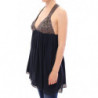 Camicetta superiore impreziosita da borchie blu navy - IT40-S