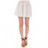 Gonna elasticizzata a quadri in cotone bianco - IT42-M