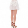 Gonna elasticizzata a quadri in cotone bianco - IT42-M
