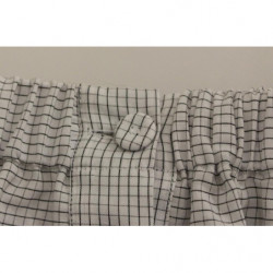 Gonna elasticizzata a quadri in cotone bianco - IT42-M