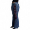 Pantaloni elasticizzati cotone elasticizzato taglio stivale blu Amo