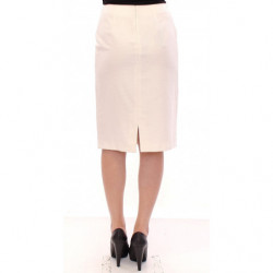 Gonna con ricamo floreale in cotone bianco - IT40-S