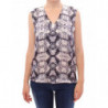 Camicetta senza maniche in seta blu grigia - IT40-S