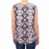 Camicetta senza maniche in seta blu grigia - IT40-S