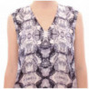 Camicetta senza maniche in seta blu grigia - IT40-S