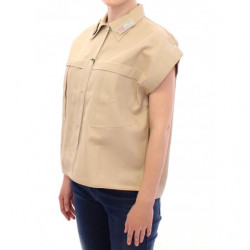 Top camicetta senza maniche beige - IT40-S