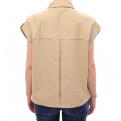 Top camicetta senza maniche beige - IT40-S