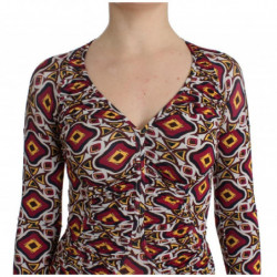 Abito a trapezio in viscosa multicolor a maniche lunghe - IT40-S