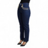 Jeans skinny decorati in cotone elasticizzato blu - IT38-XS