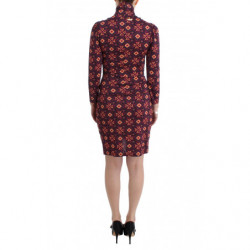 Abito in viscosa dolcevita multicolor a maniche lunghe - IT42-M