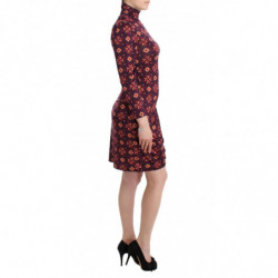 Abito in viscosa dolcevita multicolor a maniche lunghe - IT42-M