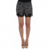 Pantaloncini da notte in seta di pizzo floreale bianco nero - IT3 - M