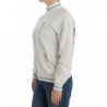 Maglione in felpa con cardigan con zip finta bianca - S