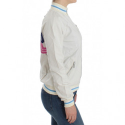 Maglione in felpa con cardigan con zip finta bianca - S