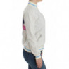 Maglione in felpa con cardigan con zip finta bianca - S