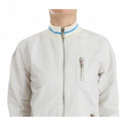Maglione in felpa con cardigan con zip finta bianca - S