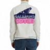 Maglione in felpa con cardigan con zip finta bianca - S