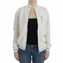Maglione in felpa con cardigan con zip finta bianca - S