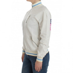 Maglione in felpa con cardigan con zip finta bianca - M