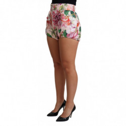 Pantaloncini corti con stampa floreale in cotone rosa - IT44-L