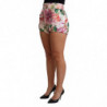 Pantaloncini corti con stampa floreale in cotone rosa - IT44-L