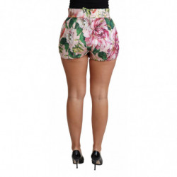 Pantaloncini corti con stampa floreale in cotone rosa - IT42-M