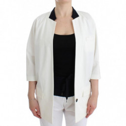 Giacca blazer oversize in misto cotone bianco - IT40-S