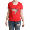 T-shirt camicetta stampa Come Play 4 Us cotone rosso - IT42-M