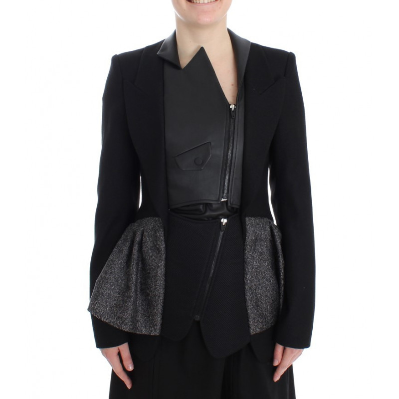 Giacca da motociclista con cappotto blazer corto nero - IT38-XS