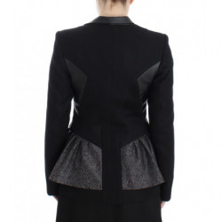 Giacca da motociclista con cappotto blazer corto nero - IT38-XS