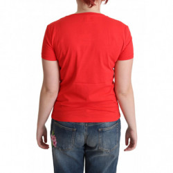 T-shirt camicetta stampa Come Play 4 Us cotone rosso - IT42-M
