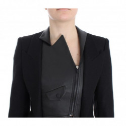 Giacca da motociclista con cappotto blazer corto nero - IT38-XS