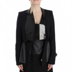 Giacca da motociclista con cappotto blazer corto nero - IT38-XS
