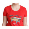 T-shirt camicetta stampa Come Play 4 Us cotone rosso - IT42-M