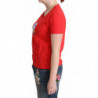 T-shirt in camicetta a maniche corte in cotone stampato rosso - IT40-S