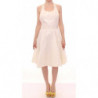 Abito da tè bianco al ginocchio con scollo all'americana - IT44-L