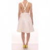 Abito da tè bianco al ginocchio con scollo all'americana - IT44-L